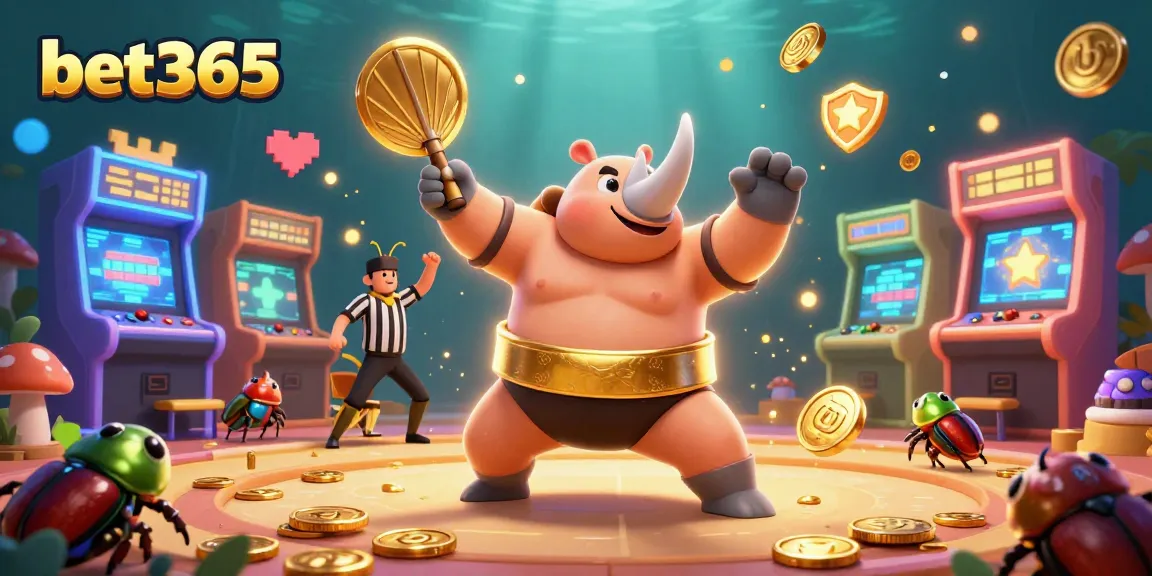 Experience the excitement of betting at bet365 with cartoon characters celebrating winnings in a vibrant casino scene.