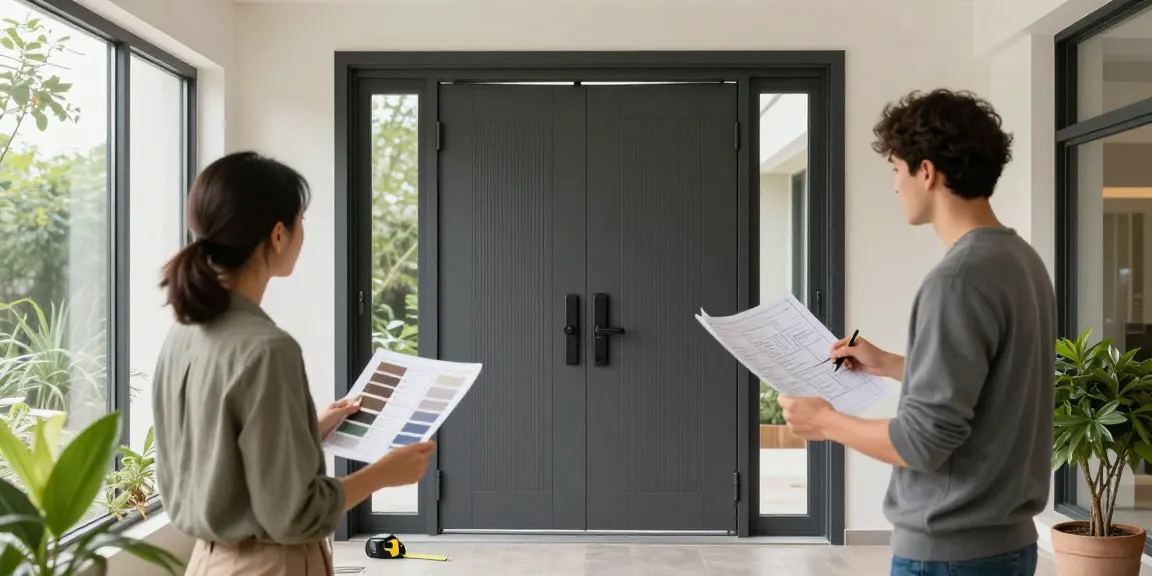 Stylish single leaf double swing door showcased in modern architecture design discussion.