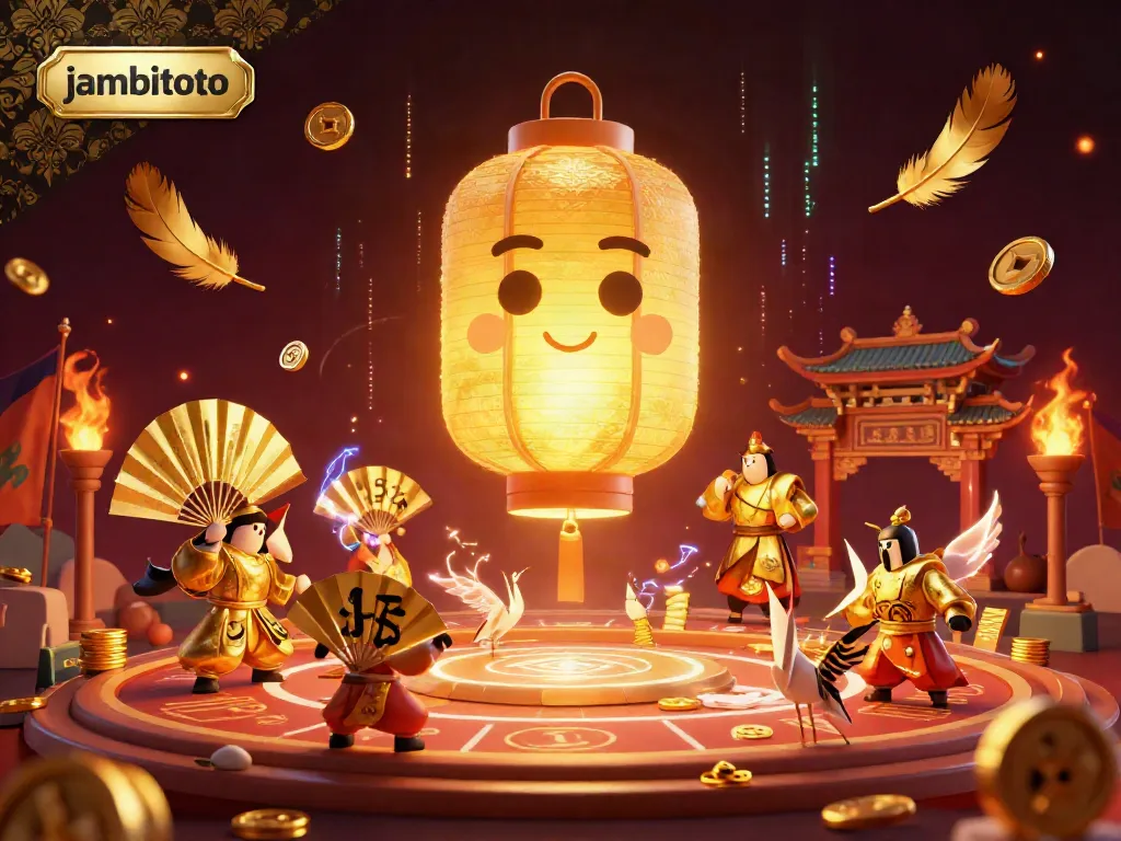 Experience the magic of jambitoto's vibrant online gambling world with glowing spirits and festive elements.