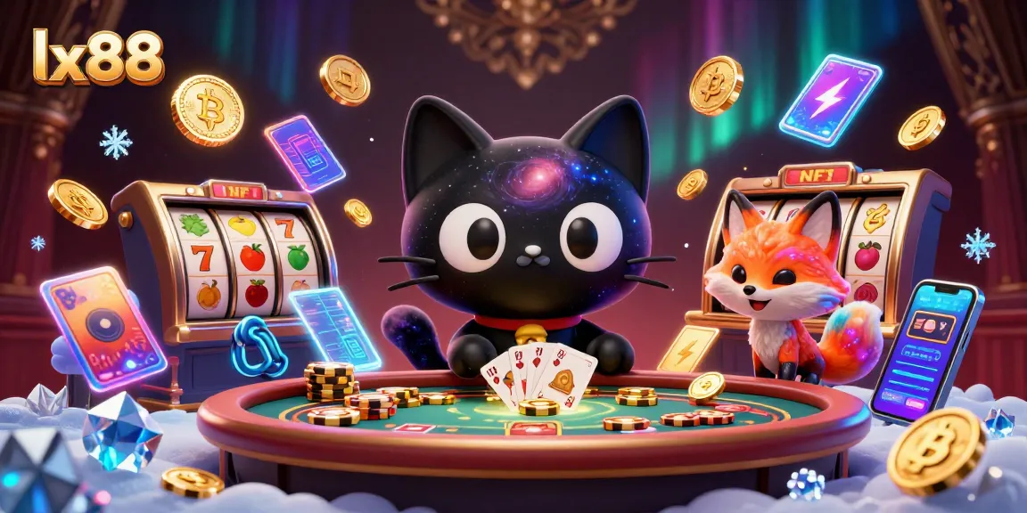 Experience exciting wins at lx88 with a cosmic casino scene showcasing vibrant characters and game elements.