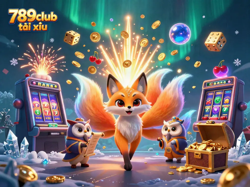Experience the excitement of 789club tài xỉu with a vibrant 3D scene of spirits and a jackpot explosion.