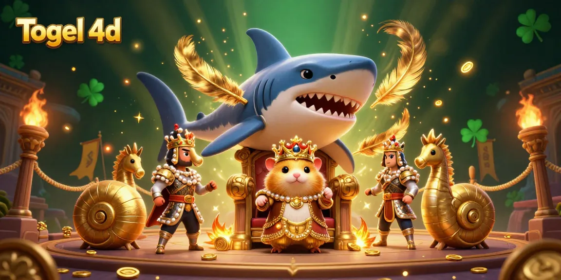 Experience Togel 4d gameplay with a golden hamster king surrounded by casino-themed elements.