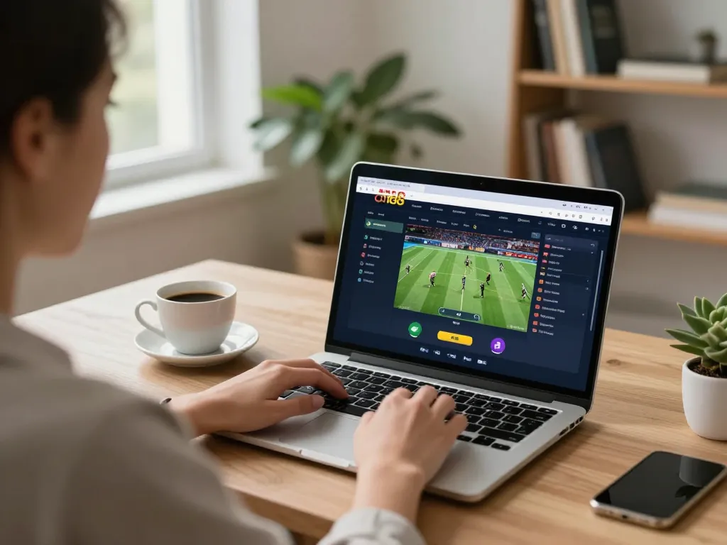 Place bets on cm88 with a laptop in a cozy home office setting
