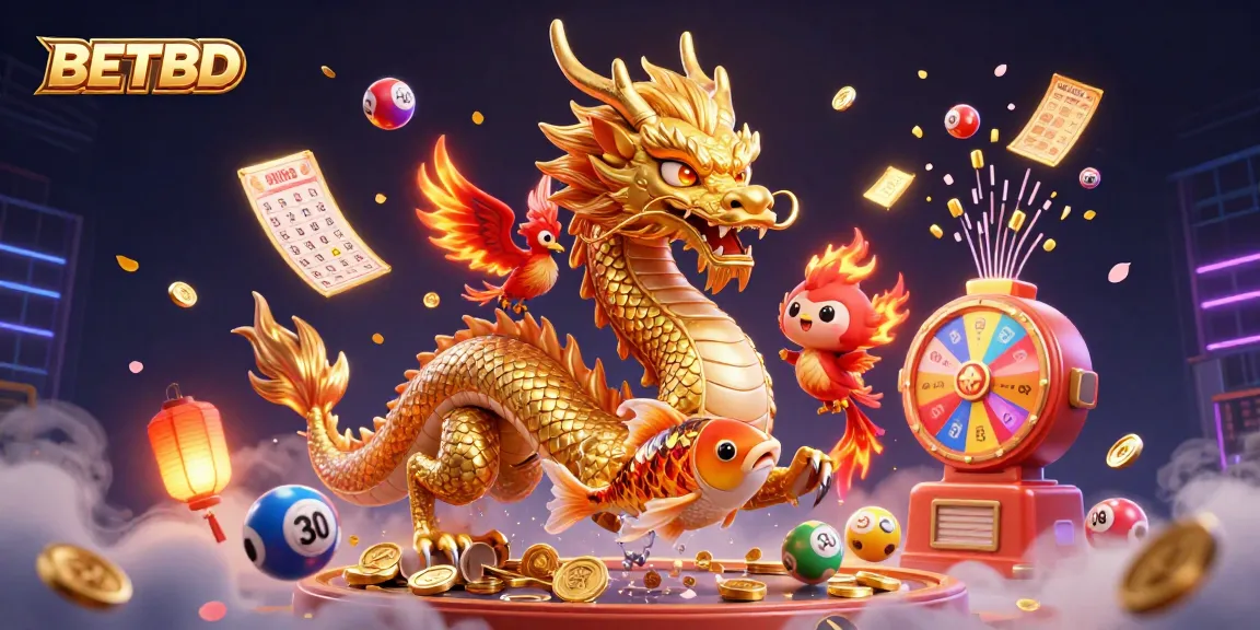 Experience thrilling bets at BETBD with a vibrant 3D casino scene featuring dragons and lucky elements.