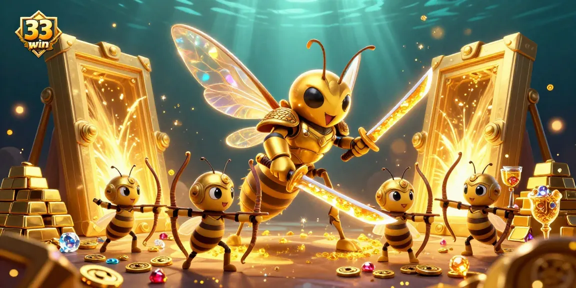 Engage with 33win's thrilling casino experience as the golden hornet and archers dominate with dynamic gaming visuals.