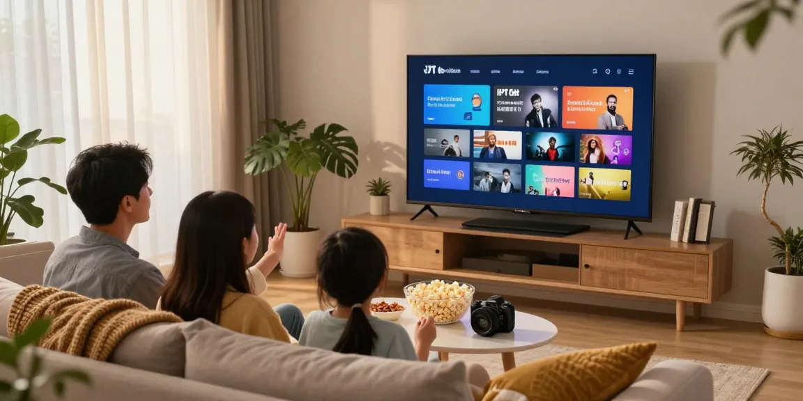 Family enjoying an affordable cable replacement while watching TV together in a cozy living room.