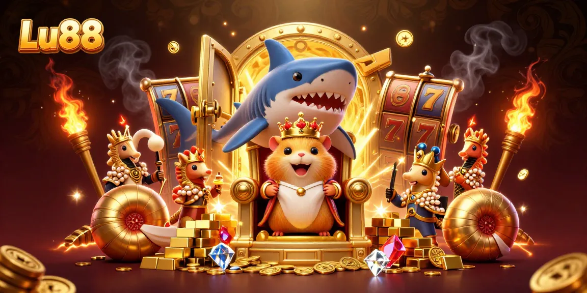 Experience thrilling gameplay at Lu88 with the golden hamster king and treasure-filled casino.