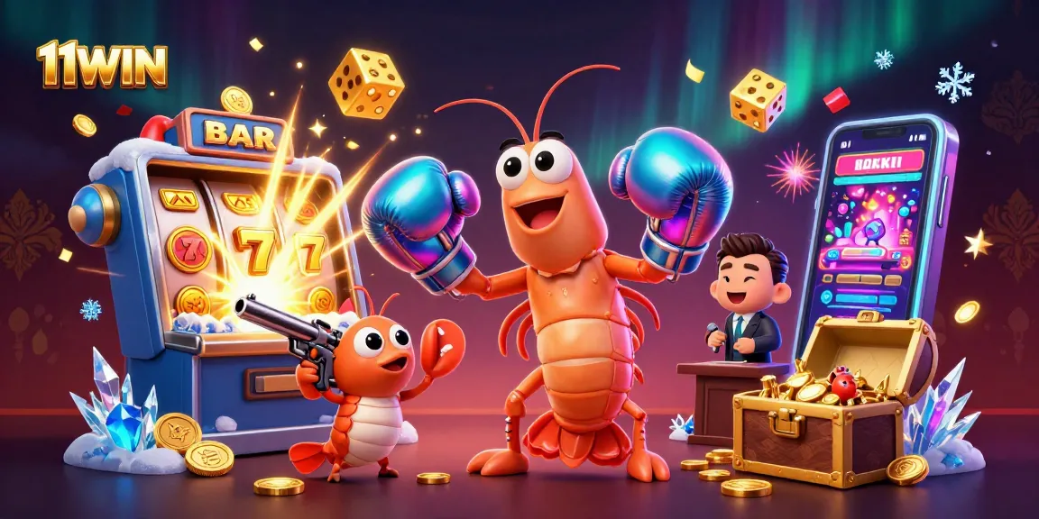 Experience the excitement of 11WIN with vibrant 3D casino characters and jackpot visuals.