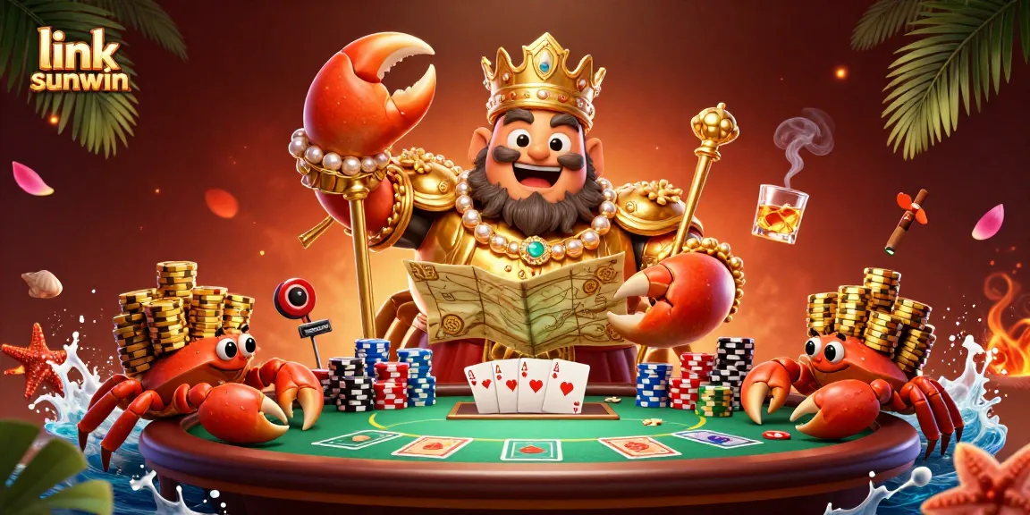 Experience the excitement at link sunwin with our 3D cartoon crab emperor and poker highlights.