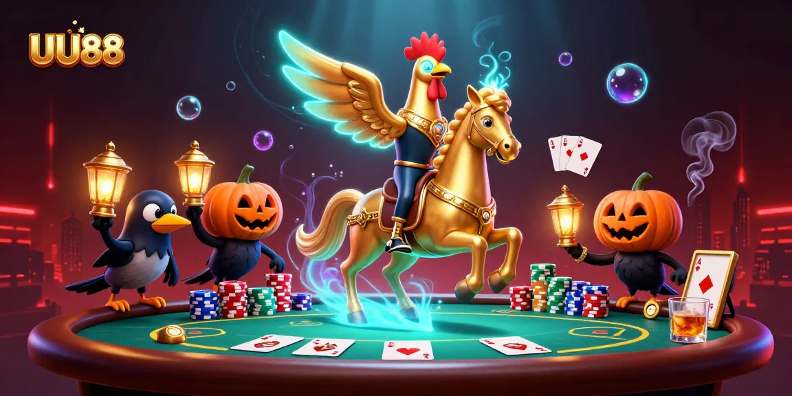 Engage in thrilling gaming adventures at UU88 with vibrant casino scenes and dynamic elements.