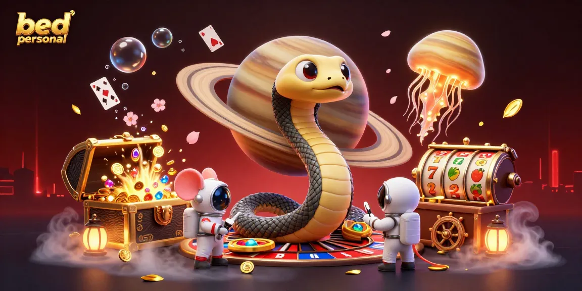 Engage with bed personal's exciting betting scene featuring a snake roulette and playful astronaut mice.